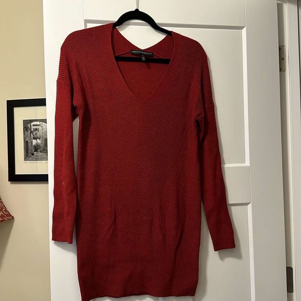 White House Black Market tunic sweater, size S. Red